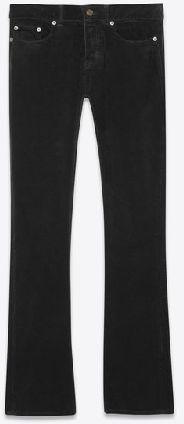 Low-rise bootcut jeans in black corduroy