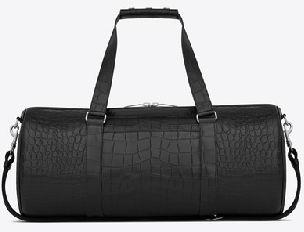 No&Atilde;&copy; gym bag in black crocodile embossed leather