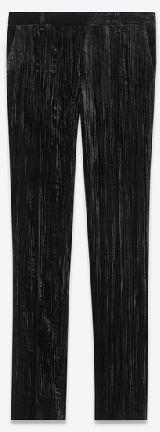 Pants in crinkled black velvet