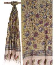 Cotton Silk Kalamkari Dupattas, Color : Yellow