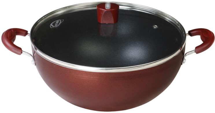INDUCTION COMPATIBLE DEEP KADHAI WITH LID