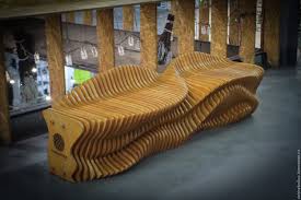 L Shape Wooden Parametric Sofa, Color : Brown