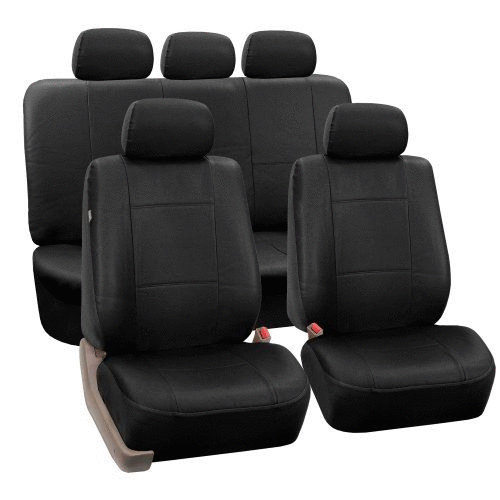 Black Art Leather Car Seat Covers