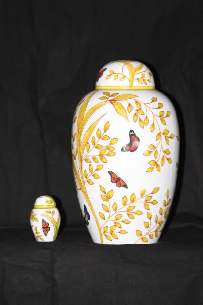 Butterfly White Brass Urn, Style : Antique