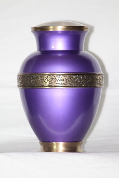 Elsene Purple Brass Urn, Style : Antique