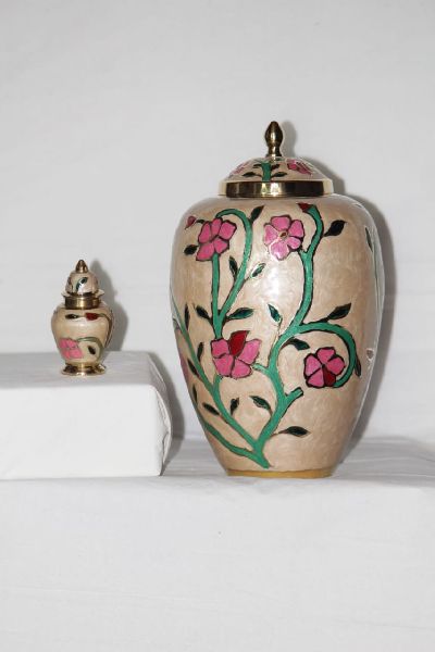 Golden Garden Brass Urn, Style : Antique