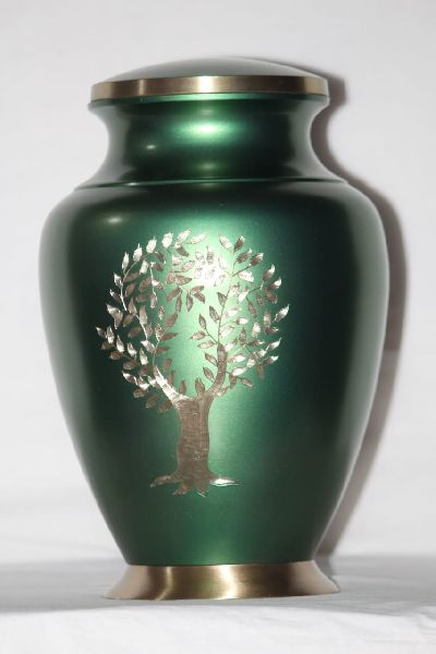 Tree Green Brass Urn, Style : Antique