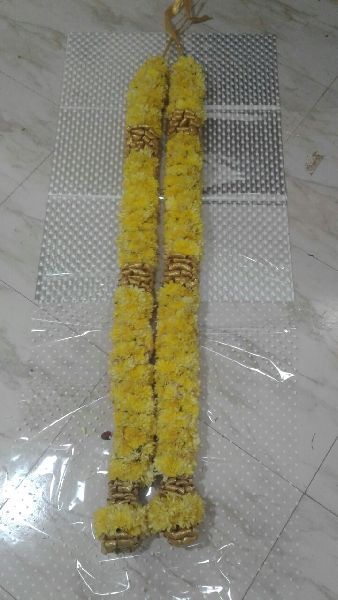 Marigold Flower Garland, Color : Yellow
