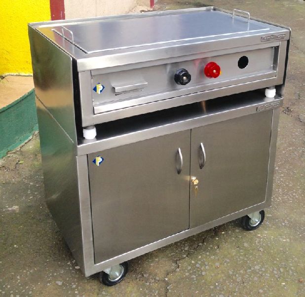 Stainless Steel Hot Plate On Trolley