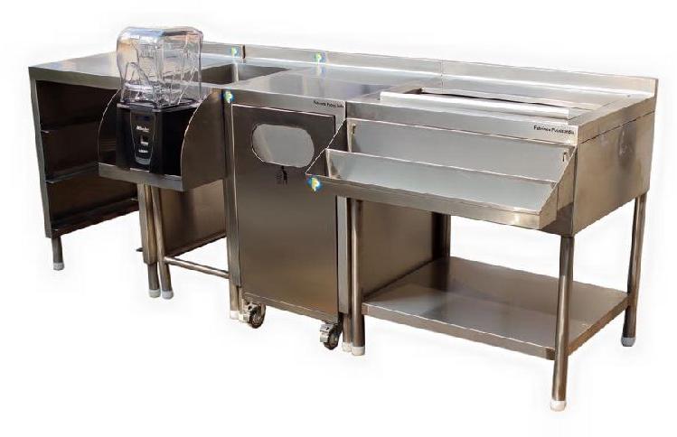Rectangular Stainless Steel Bar Counter, Color : Silver