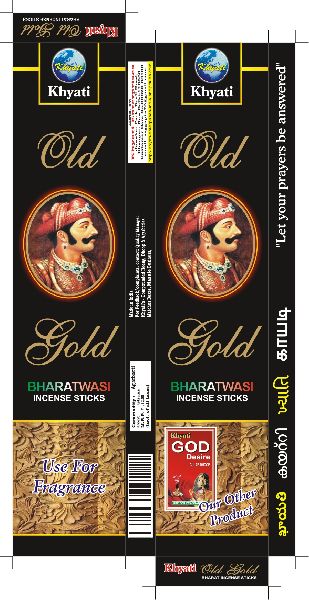 Khyati Gold Bharatwasi Incense Stick, for Fragrance, Packaging Type : Plastic Bottle