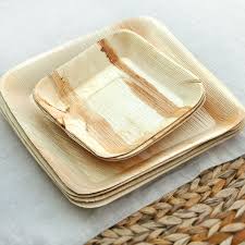 8 inch Square diaposable Arecanut Leaf Plates