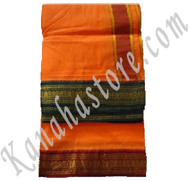 Colored Cotton Embroidered Borders Dhoti