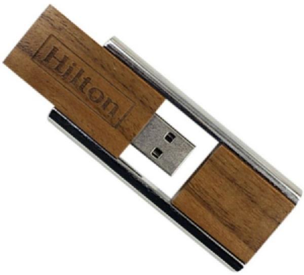Wooden Pull Out Metal Pen Drive