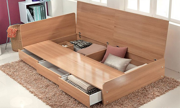 Three-Drawer Storage Bed