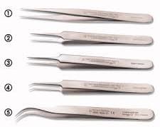 Metal Micro Forceps, Size : 0.1mm tips, 0.2mm tips, 0.4mm tips