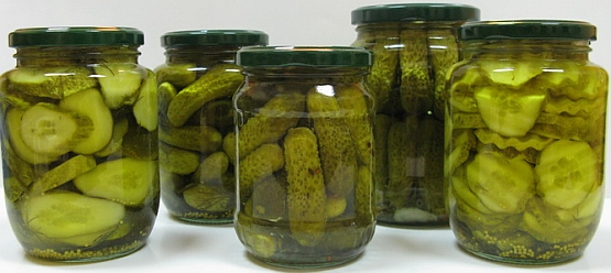 Gherkins in Glass Jars
