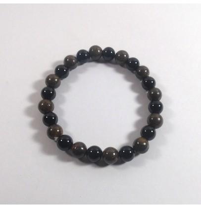 Black + Bronzite Beads Bracelet