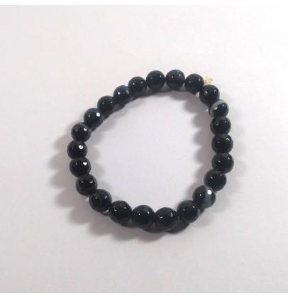 Black Hakik Diamond Cut Beads Bracelet