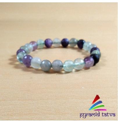 Multi Fluorite Diamond Cut Bracelet