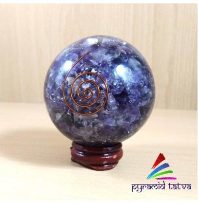 Natural Amethyst Orgone Ball, Size : 2 inch