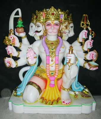 Marble Panchmukhi Hanuman Statue, for Garden, Home, Office, Shop, Size : 10feet