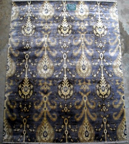 Hand knotted silk carpet