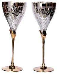 Silver & Gold Plated Brass Wine Goblet