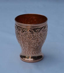Polished Chitae Work Copper Tumbler, for Office, Certification : ISO Certified