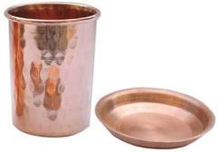 Polished Copper Tumbler With Lid, for Office, Certification : ISO Certified