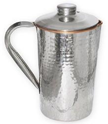 Polished Copper Steel Hammered Jug, for Serving Water, Water Storage, Feature : Fine Finish, Good Quality