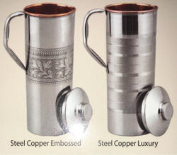 Copper Steel Embossed Luxury Fridge Bottle Jug