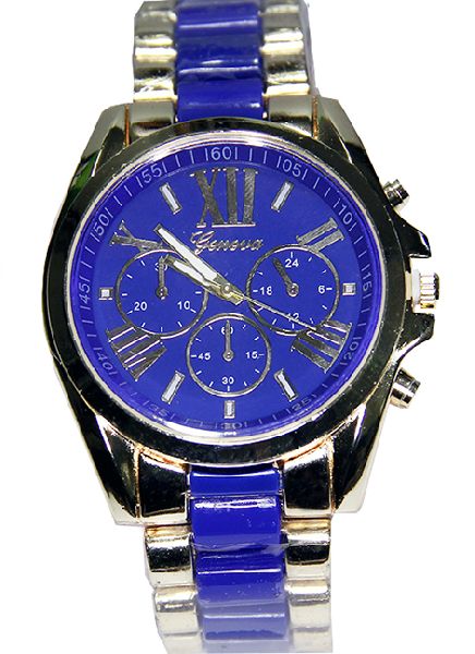 Blue Geneva Quartz Wrist Watch