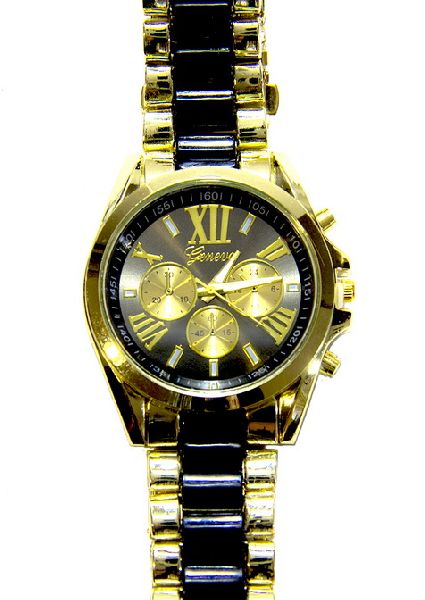 Gold Plated Geneva Quartz Wrist Watch