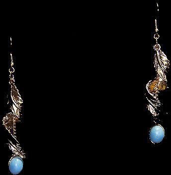 Gold Plated Turquoise Stone Earring Set