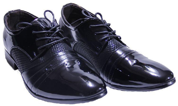 Men Black Patent Leather Shoes