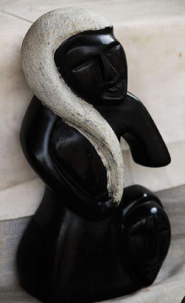 Black Stone Woman Statue, Style : Vintage