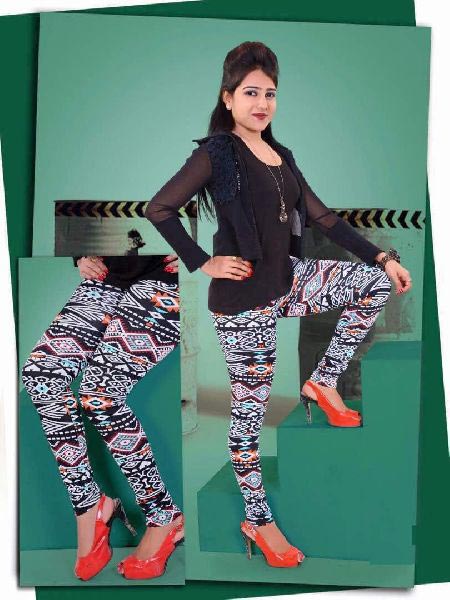 Ladies Printed Cotton Lycra Leggings, Technics : Woven, Color : Multi Color  at Best Price in Udaipur