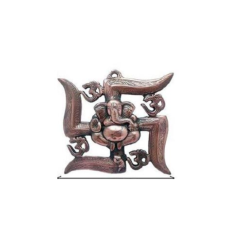 Metal Hanging Swastik, for Decoration, Religious Purpose, Color : Brown