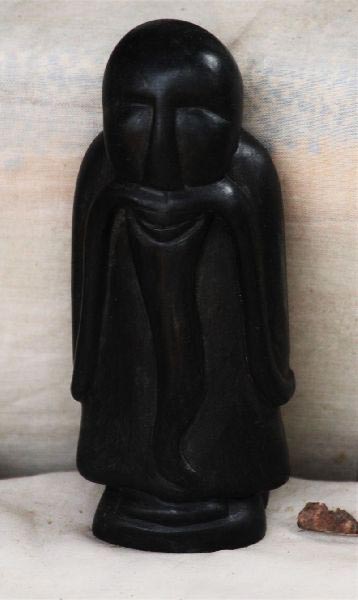 Black Stone Old Man Statue