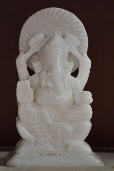 White Stone Ganesh Statue