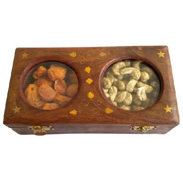 Wooden Rectangular Dry Fruit Box, Feature : Handmade