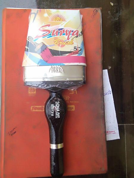 125mm Surya Wooden Handle Wall Paint Brush