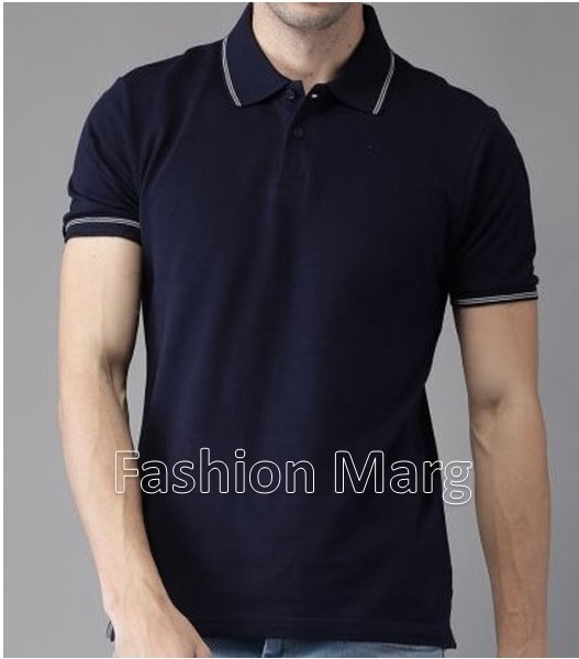 Half Sleeve Collar Cotton Mens Polo T-Shirts, Pattern : Plain