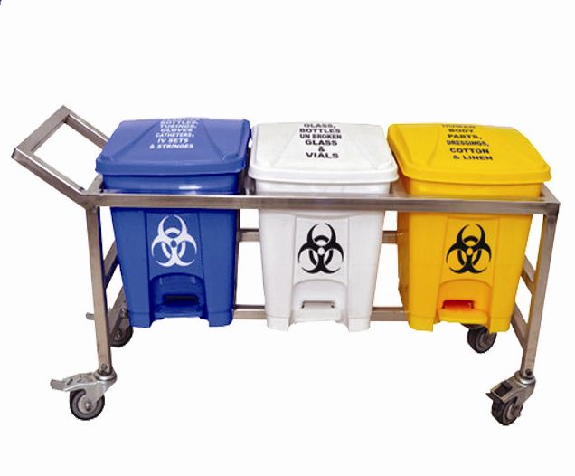 Stainless Steel Dustbin Trolley, for Material Transfer, Size : 915 x 610 x 860 mm