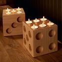 Wooden Tea Light Candle Holders, for Coffee Shop, Holiday Gifts, Home Decoration, Party, Table Centerpieces