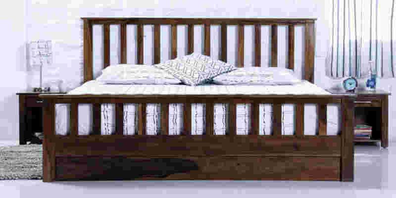 King size bed, Color : Provincial Teak