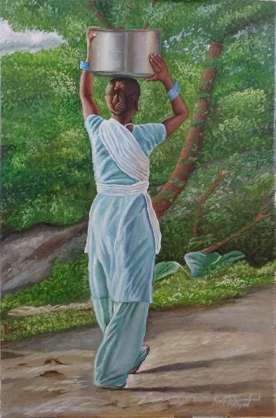 The Woman carrying Water, Oil paintings for sale