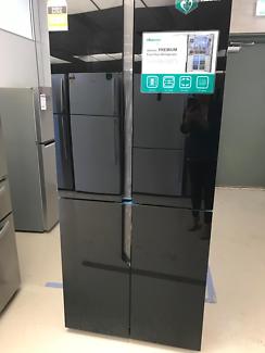 HISENSE 512 l Side-by-Side Fridge Freezer with Water Dispenser Black mirror