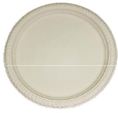 Biodegradable Cornstarch Plain Plate, Color : Off white